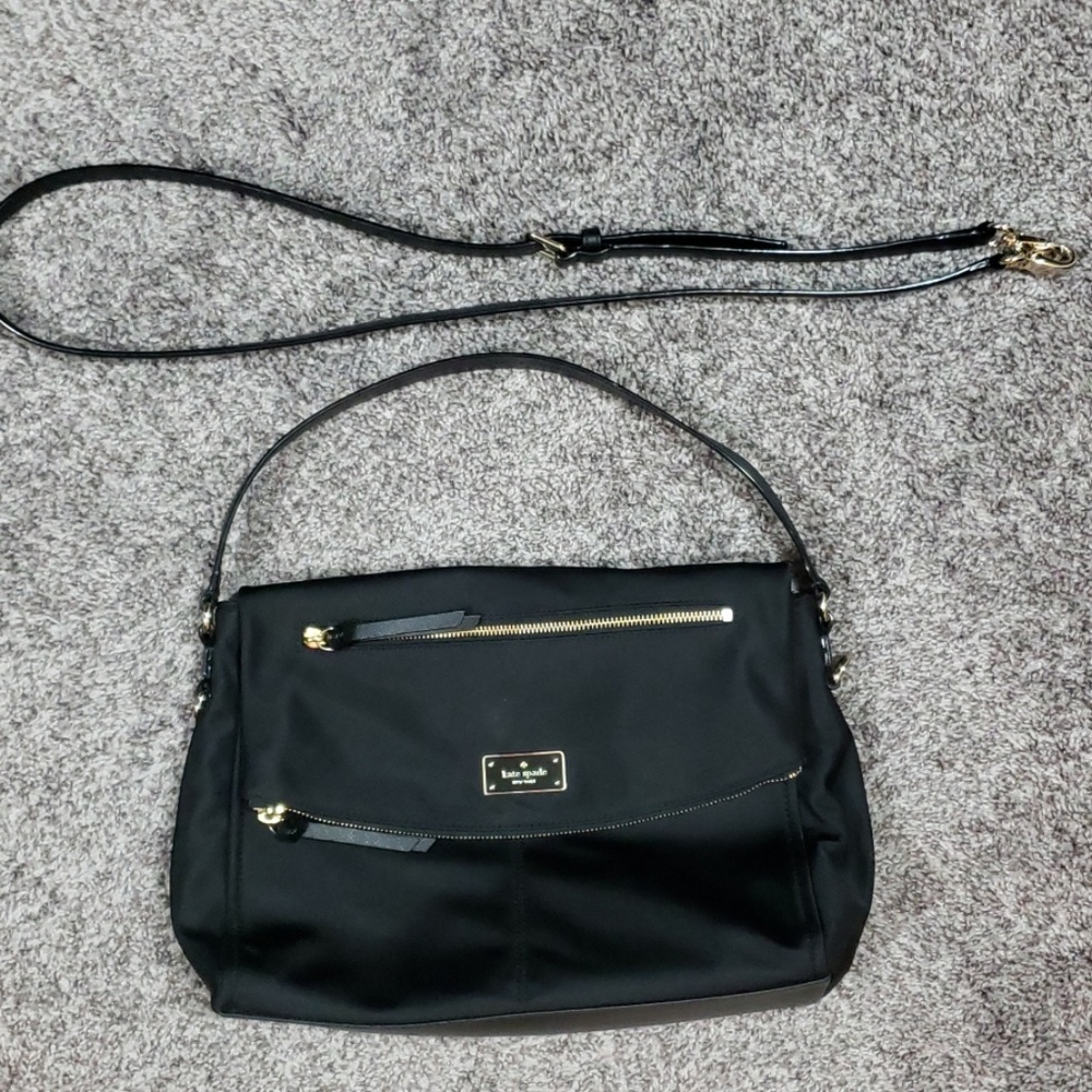 Kate Spade black nylon handbag purse